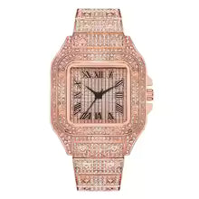 Ladies Stylish Stone Watch – Black and silver