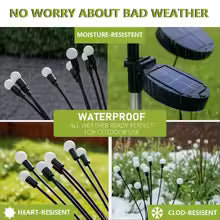 Garden Lights – New Upgraded Solar Powered Firefly Lights, Outdoor Waterproof Vibrant Decorative Lighting for Home & Garden (Warm Light)